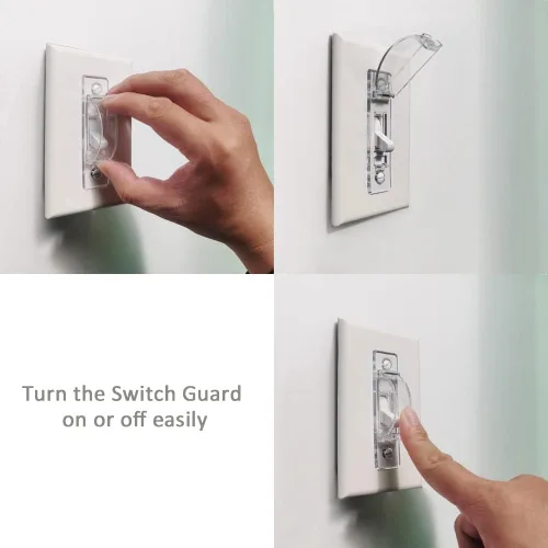 Vista 4 de Cubierta para Interruptor de Luz, ILIVABLE Protector de Interruptor de Luz a Prueba de Niños Protege tus Luces de ser Encendidas o Apagadas