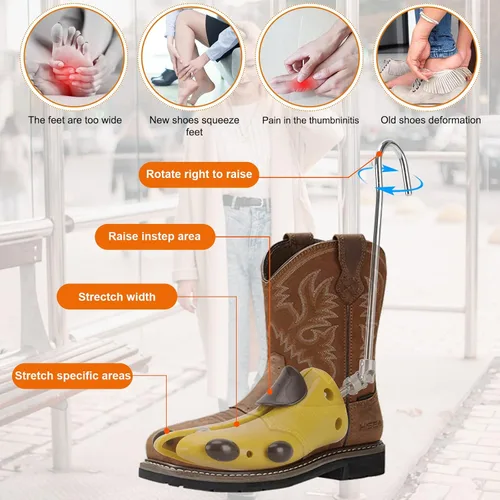 Vista 2 de Exshoiu Shoe Boot Stretcher for Cowboy Boots, Shoe Boot Expander for Thick Feet and Wide Feet, Adjustable Boot Widener