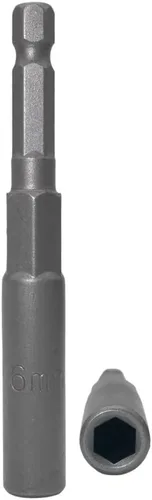 Vista 2 de Llave de vaso de 1/4 de pulgada con vástago hexagonal profunda, adaptador de llave eléctrica, herramienta de taladro de tuerca, 2 piezas (0.236 in)
