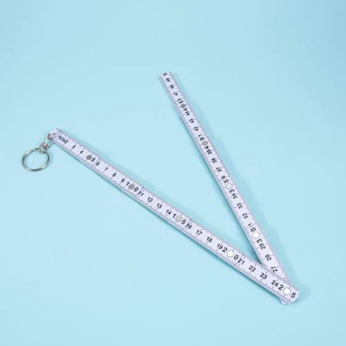 Vista 5 de Leadigol 2 llaveros de regla plegable, regla de plástico plegable portátil de 1.6 ft con llavero, herramienta de medición para mujeres y hombres