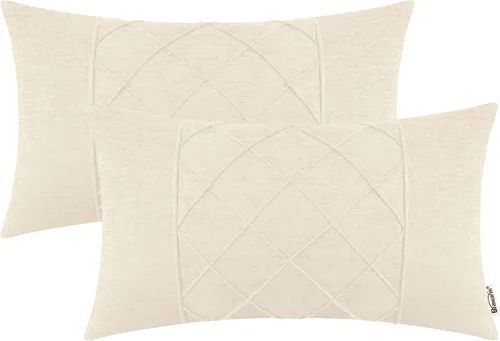 Vista 70 de BRAWARM Fundas de almohada 40x40 cm - Paquete de 2 fundas de almohada de chenilla negra, fundas de almohada de chenilla suave teñida sólida