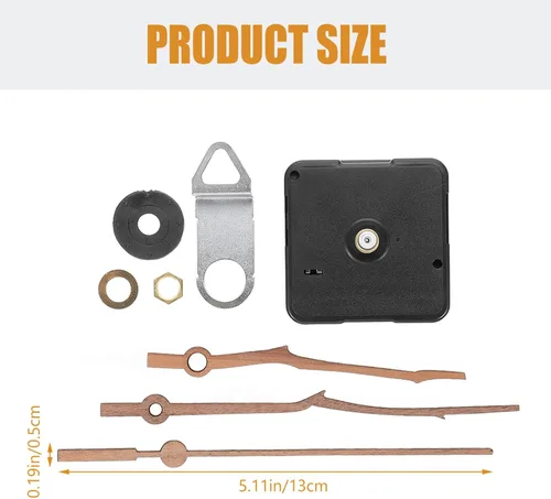Vista 5 de Mecanismo de reloj de cuarzo, kit de mecanismo de reloj de reloj, conjunto de números de reloj, mecanismo de movimiento con 3 manecillas de madera