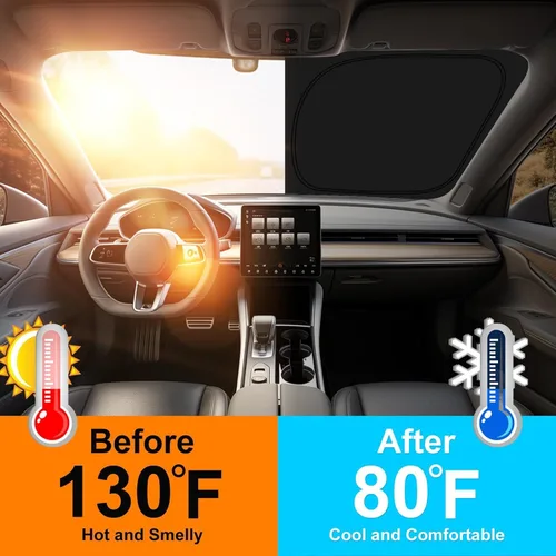 Vista 3 de Parasol para parabrisas para BMW X1 E84 2016-2024 2025, accesorios – Cubierta de parasol para parabrisas de ventana delantera, ajuste personalizado