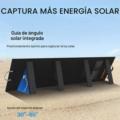 Vista 5 de Panel solar portátil de 220 W 40 V monocristalino plegable paneles solares cargador de energía de respaldo, IP67 impermeable duradero para estación