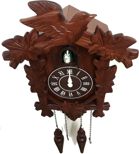 Vista 7 de Rylai Reloj de Cuco Vintage Grande de Madera para Pared Hecho a Mano 13x9.5 Pulgadas Marrón Tamaño grande 13x9.5 pulgadas Diseño tradicional Blanco