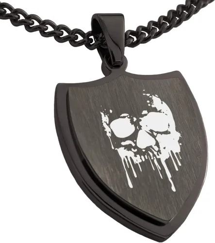 Vista 10 de Collar con colgante de escudo de dioses griegos de acero inoxidable