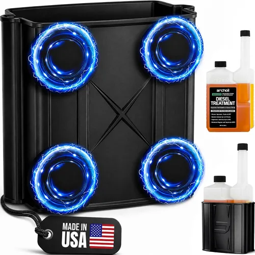 Vista 14 de Soporte magnético para aditivos diésel, compatible con aditivo diésel Hot Shots, botella de doble cuello de 16 onzas, imanes resistentes, fabricado