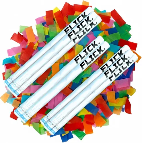 Vista 35 de Ultimate Confetti - Paquete de 8 varitas de confeti azul bebé - Palitos de mano de 6 pulgadas de papel de seda biodegradable para bodas, cumpleaños