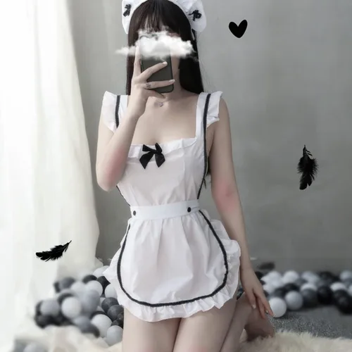 Vista 2 de LureZone Lencería sexy francesa para mujer, vestido de muñeca sexy para juegos de rol