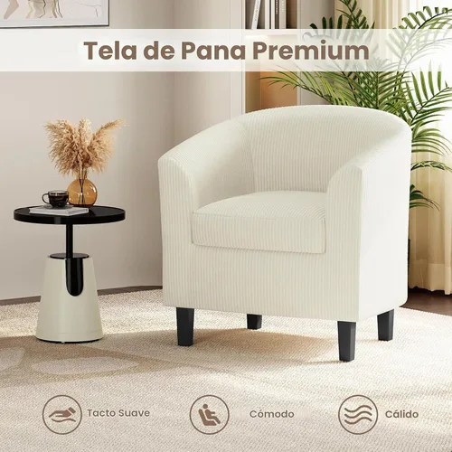 Vista 7 de Yaheetech Silla de Terciopelo Barril, Silla Decorativa Tapizada de Club, Silla Redonda con Cojín Suave para Sala de Estar, Dormitorio, Sala