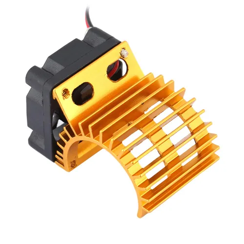 Vista 6 de Disipador de calor de motor RC, ventilador de refrigeración mejorado para autos RC eléctricos a escala 1/10, 380 390 motores, pieza de actualización