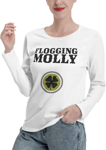Vista 2 de Womens Fall Long Sleeve Tshirts Womens Cotton Shirts Top Round Neck T-Shirts Sweatshirt