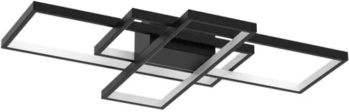 Vista 4 de Lámparas LED de diseño moderno, 3 lámparas de acrílico rectangulares, control remoto regulable, montaje empotrado, lámparas de techo para sala