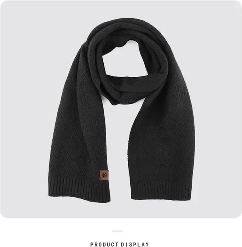 Vista 15 de Bufanda de punto de lana, gorro de esquí, guantes táctiles para invierno, para mujer y hombre