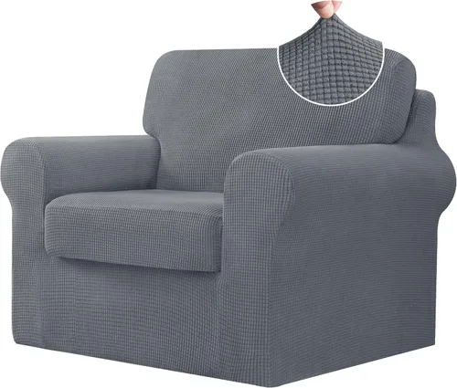 Vista 74 de CHUN YI Fundas para sofá de 7 piezas, lavables, fundas elásticas para sofá de 3 cojines con respaldo y fundas de cojín separados, protector