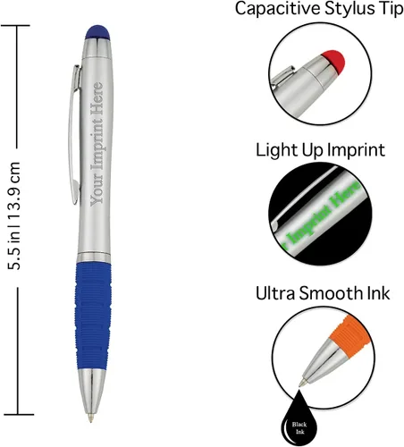 Vista 2 de Express Pencils Juego de regalo personalizado de bolígrafo, paquete de 2 bolígrafos iluminados con caja de regalo, bolígrafo de lujo grabado