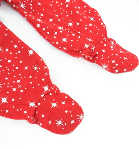 Vista 5 de HonestBaby Sleep and Play Footed Holiday Pajamas One-Piece Sleeper Zip-front Organic Cotton PJs Baby Boys, Girls, Unisex