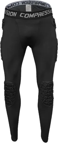Vista 5 de Pantalones de compresión acolchados para hombres, fajas para fútbol, leggings atléticas para fútbol, baloncesto, paintball, hockey