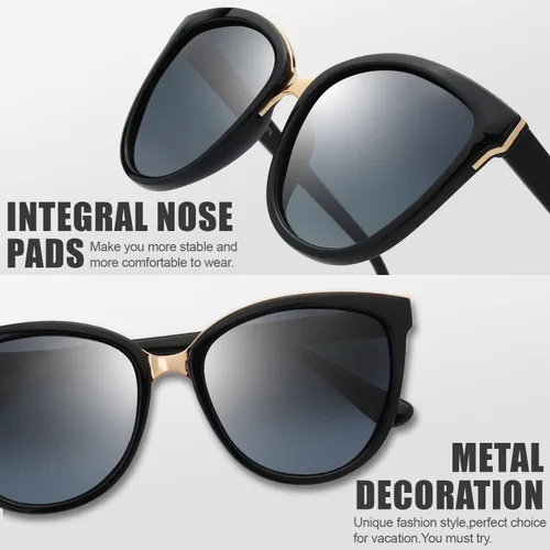 Vista 3 de The Fresh Lentes de sol polarizados con punta de diseño de ojo de gato FR17266P