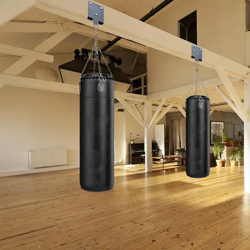 Vista 4 de Gancho de madera para saco de boxeo pesado, soporte para colgar bolsas de alta resistencia, rotación de 360°, gancho de vigas de madera para boxeo