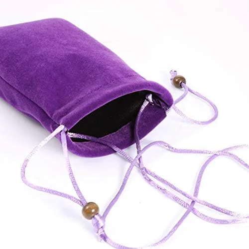 Vista 3 de Leisure - Bolsa de terciopelo de algodón para teléfono celular, funda universal de 6.4 pulgadas con correa de cordón, bolsa para colgar collar