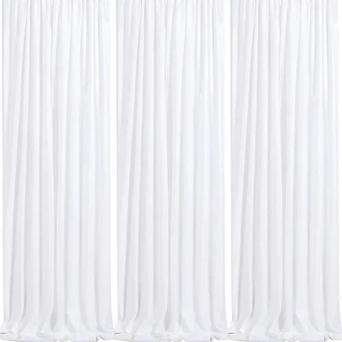 Vista 60 de 2 cortinas de 2 x 8 pies de lentejuelas con brillantina para marco de fotografía, para fiestas o fondos de fotografía