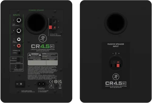 Vista 6 de Audiosavings Bundle: Par de monitores de estudio alimentados Mackie CR4.5BT con control de tono/paquete Bluetooth con micrófono condensador