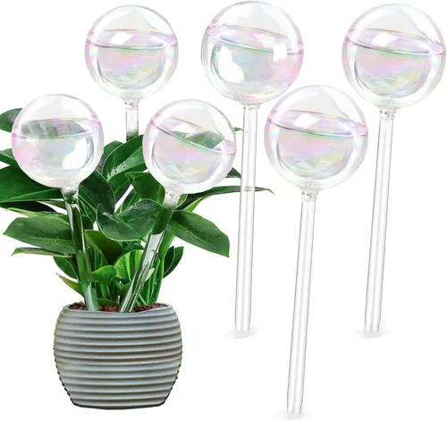 Vista 14 de MOONSOUND Globos de riego automático para plantas – 10 bombillas de riego automático para plantas en macetas de interior y exterior, cuidado