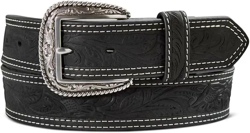 Vista 7 de ARIAT Cinturón de cuero floral repujado para hombre Marrón medio