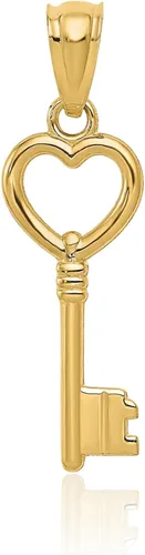 Vista 3 de IceCarats Colgante de oro amarillo de 14 quilates con dije de corazón y llave de amor