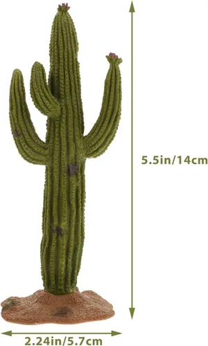 Vista 5 de Didiseaon Planta decorativa de cactus artificial, planta artificial en maceta, micro paisaje, decoración de cactus