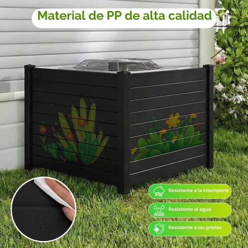Vista 3 de GIANTEX Valla de aire acondicionado No-Dig, 2 paneles, 48 pulgadas de ancho Negro