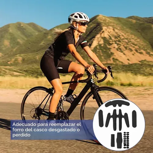 Vista 8 de Kit de acolchado para casco, juego de almohadillas de espuma universales para bicicleta, almohadillas de espuma de repuesto para bicicleta