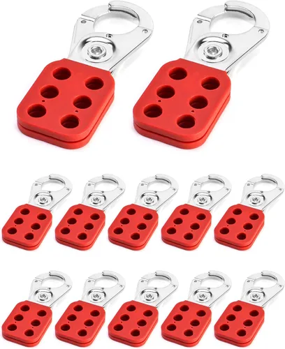 Vista 7 de QWORK Lock Out - Cerrojo de acero inoxidable a prueba de manipulaciones con mandíbula extendida, paquete de 12