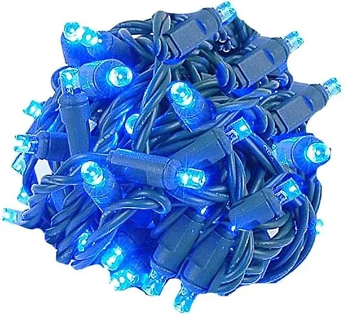 Vista 9 de Novelty Lights - Juego de mini luces LED de Navidad con 50 luces parpadeantes, multicolor, cable verde, 25 pies