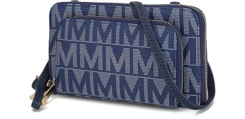 Vista 23 de MKF Collection Bolso cruzado para mujer, diseño de mensajero, cartera de mano