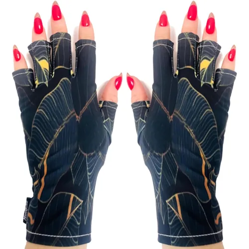 Vista 26 de ManiGlovz - Guantes de uñas originales con protección UPF 50+ UV Manicura de gel y guantes anti UV sin dedos para mujeres Se pueden utilizar