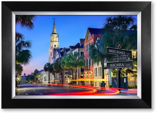 Vista 50 de IPIC - Personalized Framed Canvas with Custom Street Sign in Boston Personalized Street Signs with Names, Custom Canvas Print, Boston Sunset