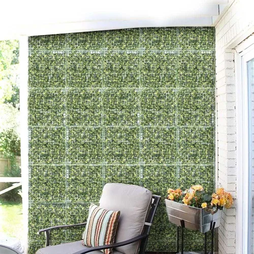 Vista 7 de ECOOPTS Valla de hiedra artificial de 20 x 20 pulgadas, panel de vegetación de boj beige para decoración de hiedra para el hogar, patio