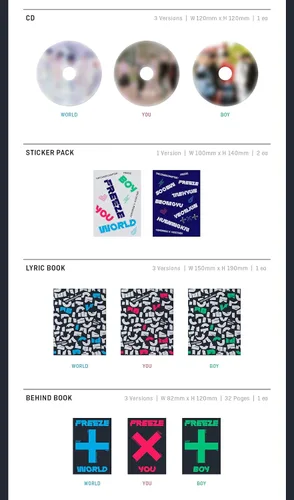 Vista 2 de TXT - The Chaos Chapter: Freeze [World + You + Boy Full Set ver.] (El segundo álbum) [Pre-Order] 3CD+3Photobook+3 Póster plegado+Otros