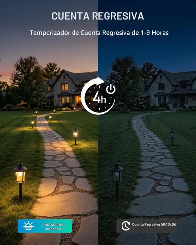 Vista 3 de DEWENWILS Transformador de Paisaje de Bajo Voltaje de 150W con Sensor de Fotocélula, 120V AC a 12V/15V AC, Transformador de Bajo Voltaje para Luces