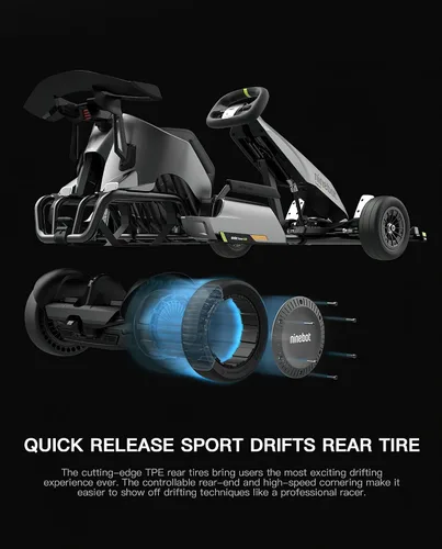 Vista 4 de Electric GoKart Pro / Pro2 and Gokart Bundle Rear Tire Compatible with Ninebot by Segway Gokart Kit(with Ninebot S Max), Go Kart Pro 2 Quick Release