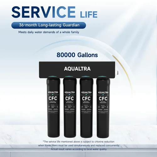 Vista 8 de AQUALTRA USF-4B-15 Sistema de filtro de agua para debajo del fregadero, comercial de 80 K Gal, filtro de 0.5 μm que reduce PFOA, PFOS, cloro, plomo