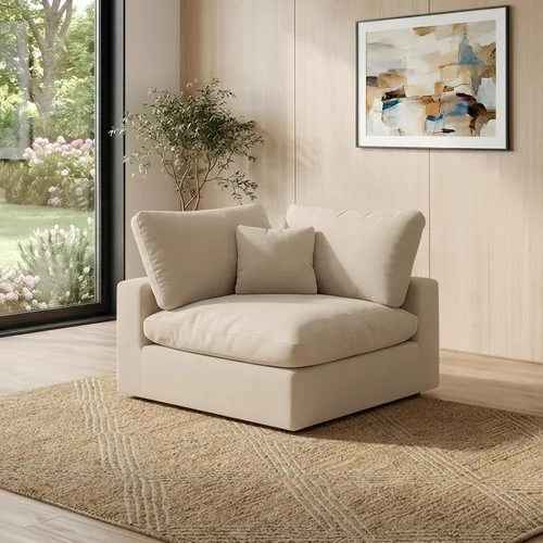 Vista 15 de Sofá modular modular con asiento profundo extra cómodo, sofás modernos negros para sala de estar, apartamento, oficina, espacio pequeño