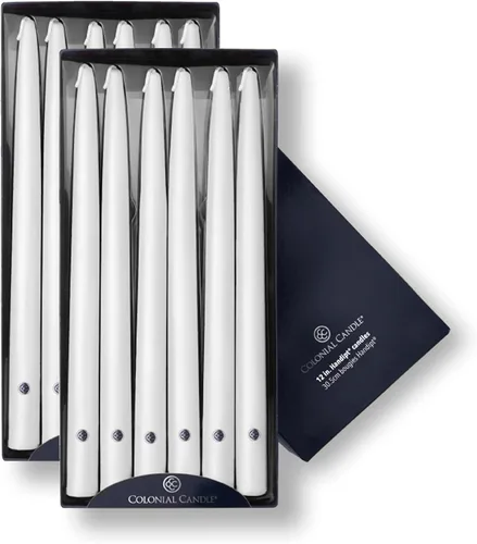 Vista 30 de Colonial Candle Handipt Collection - Vela cónica sin perfume, color blanco, 6 pulgadas, paquete de 12, hasta 4 horas de combustión