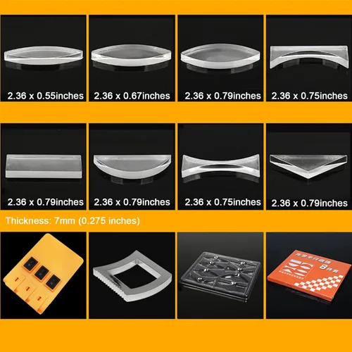 Vista 2 de Conjunto de experimentos ópticos de física Reflector multifunción Refracción Prisma triangular Lente convexa Espejo cóncavo Fuente de luz lineal