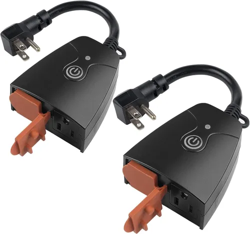 Vista 10 de HBN - Interruptor de salida de enchufe inteligente WiFi para exteriores, compatible con Alexa y Google Assistant, 2,4 GHz