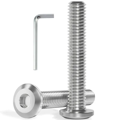 Vista 29 de VGBUY M6-1.0 x 8 mm 100 piezas Tornillos de cabeza plana con casquillo hexagonal, 304 de acero inoxidable 18-8, rosca completa, llave hexagonal