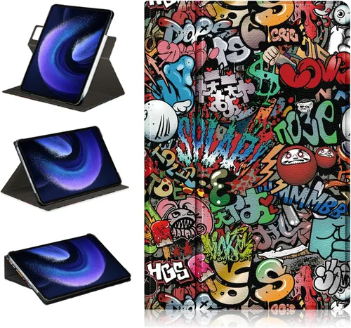 Vista 8 de Funda compatible con tablet Xiaomi Pad 6 de 11.0 pulgadas lanzada 2023 con soporte multiángulo para tableta Mi Pad 6 Pro giratoria ajustable