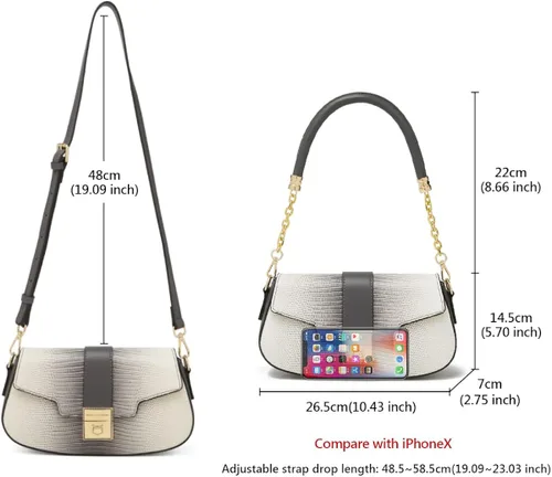 Vista 2 de FOXLOVER Bolso de hombro de piel sintética para mujer, bonito bolso y bolso de mano, bolso cruzado de diseñador para axilas